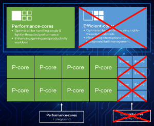 Only big/P Cores, LITTLE/E Atom disabled